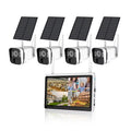 Wireless Outdoor 4CH 4MP Solar Security Camera System, WiFi NVR Kit, CCTV Solar Security Camera System