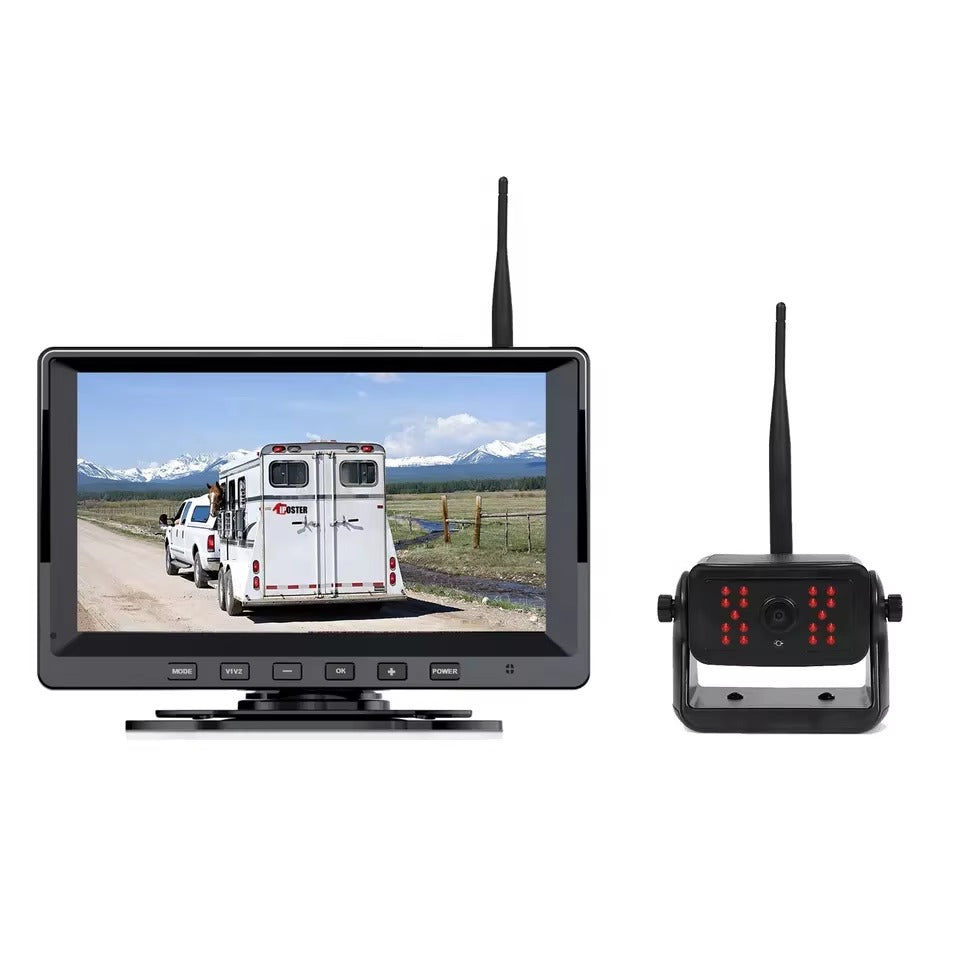 Solar Powered Magnetic Wireless Backup Reversing Camera Kit with 7-Inch IPS Screen Monitor & Loop Recording – for Trailer, Caravan, Pickup & Camper