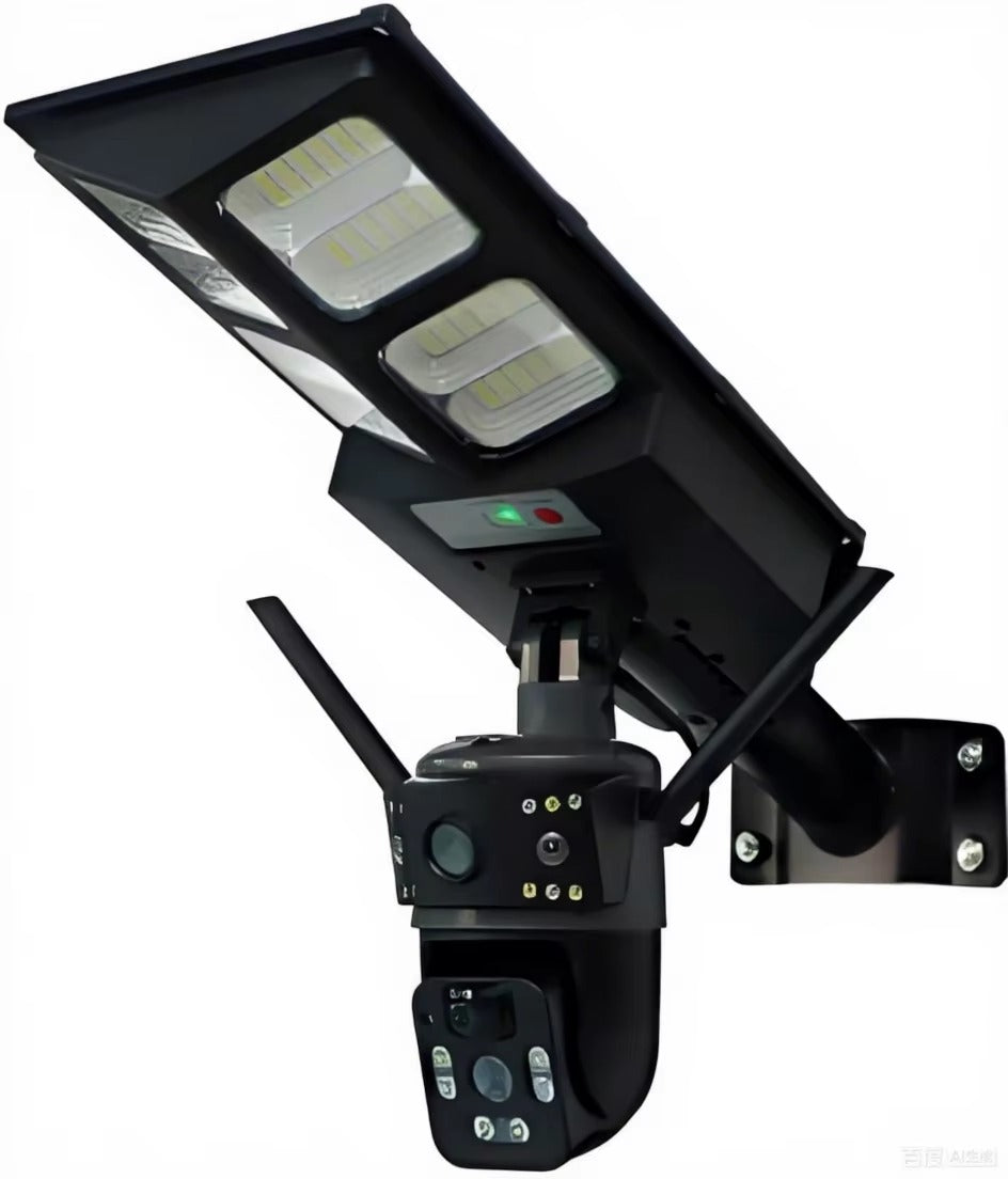 Solar Street Light with Camera 100W/300W/1000W – All-in-One 4G CCTV Security LED Lamp, V380 App Controlled, Outdoor Integrated Solar Street Light