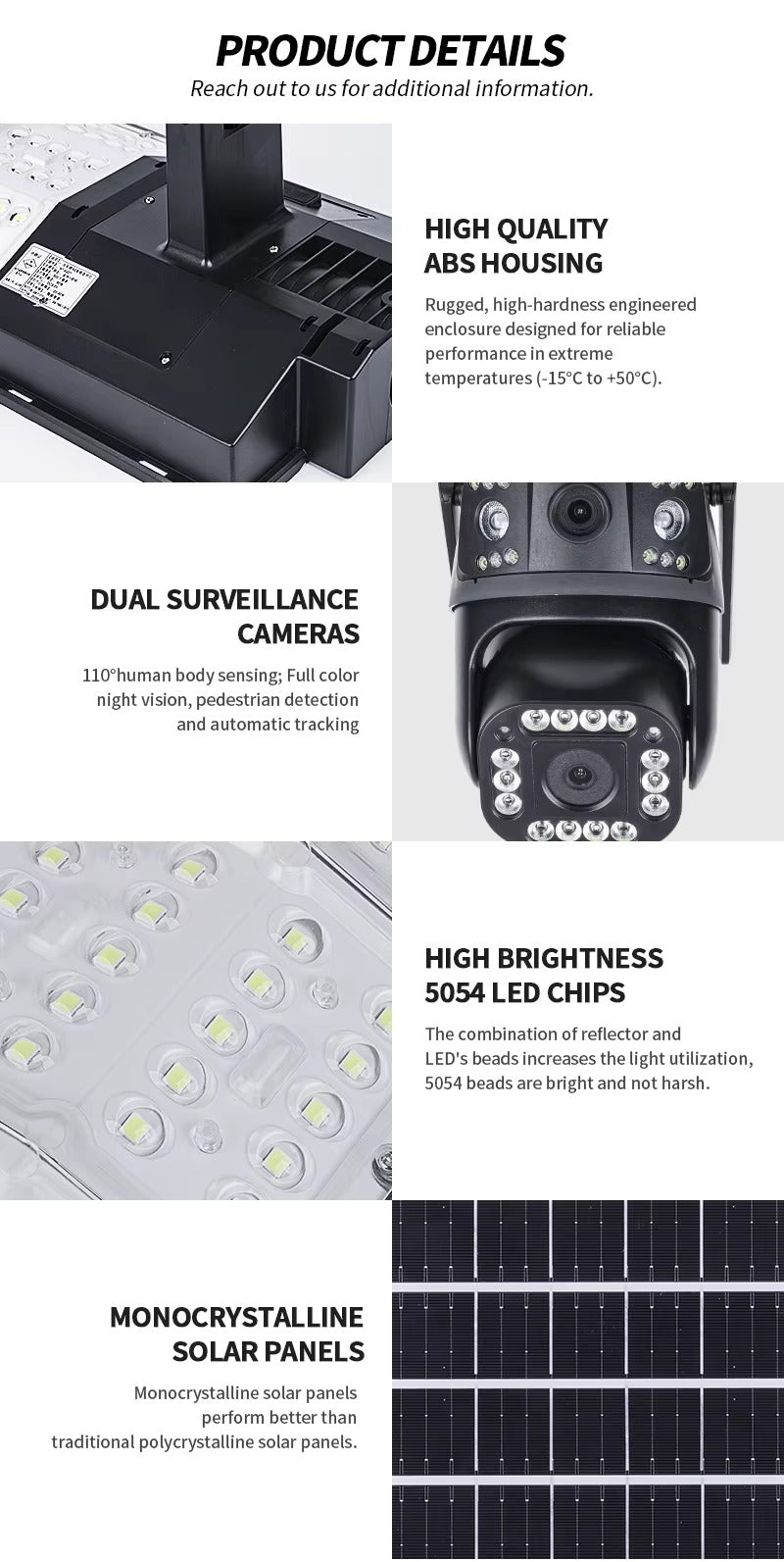 Solar Street Light with Camera 100W/300W/1000W – All-in-One 4G CCTV Security LED Lamp, V380 App Controlled, Outdoor Integrated Solar Street Light
