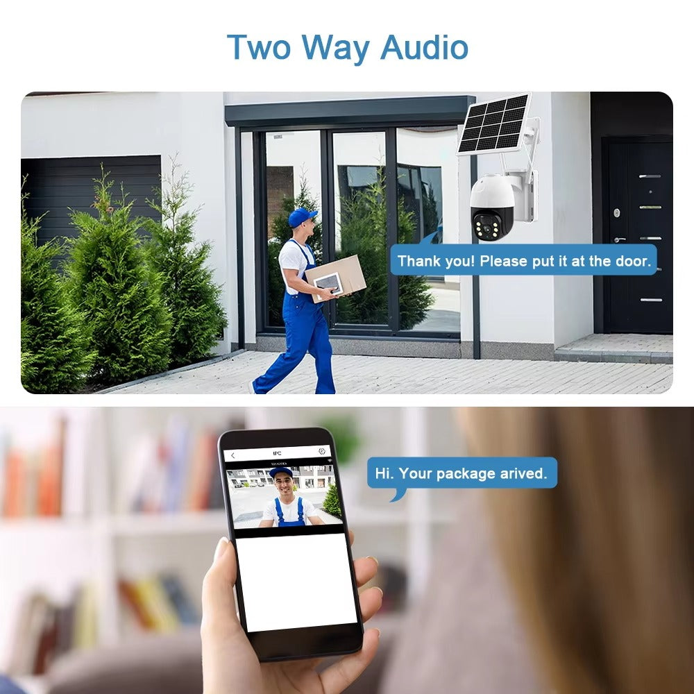 5MP 4G Wireless Security Camera | Color Night Vision | Solar Panel & Battery | Two-Way Audio | PIR Motion Detection