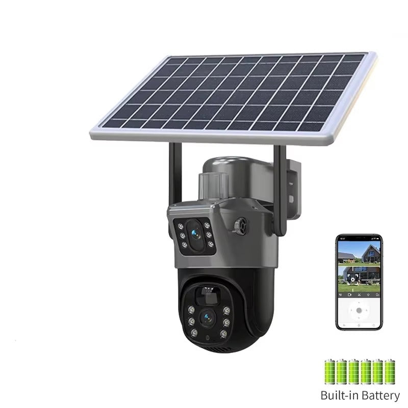 4K Solar Battery Security Camera | 10x/20x Zoom | Built-in Speaker | Cloud CCTV