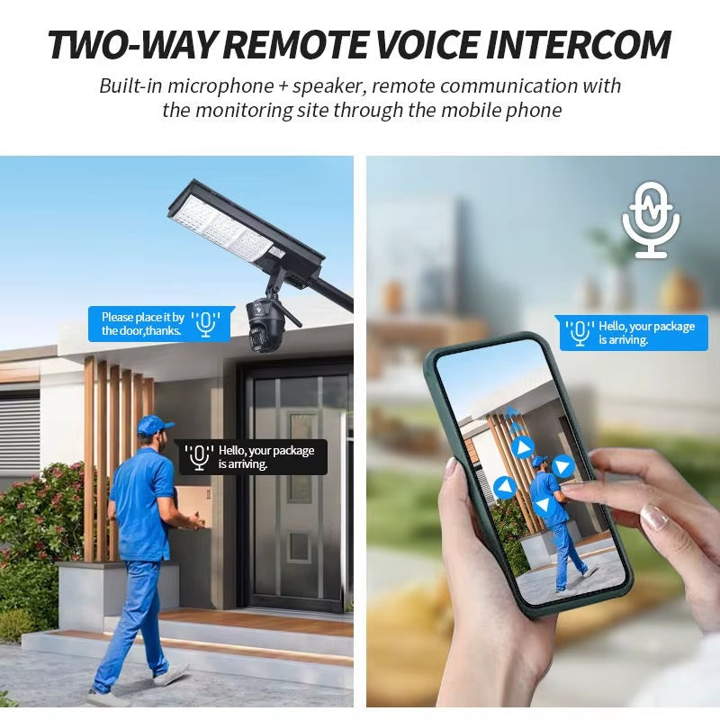 Solar Street Light with Camera 100W/300W/1000W – All-in-One 4G CCTV Security LED Lamp, V380 App Controlled, Outdoor Integrated Solar Street Light