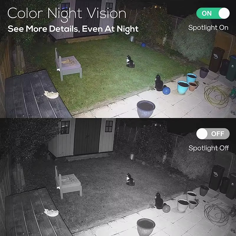 Wireless Outdoor 4CH 4MP Solar Security Camera System, WiFi NVR Kit, CCTV Solar Security Camera System