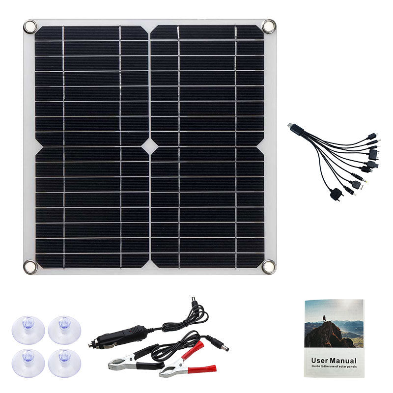 Cross-border Exclusive 12W Solar Photovoltaic Panel Solar Panel Kit Outdoor Portable Power Companion