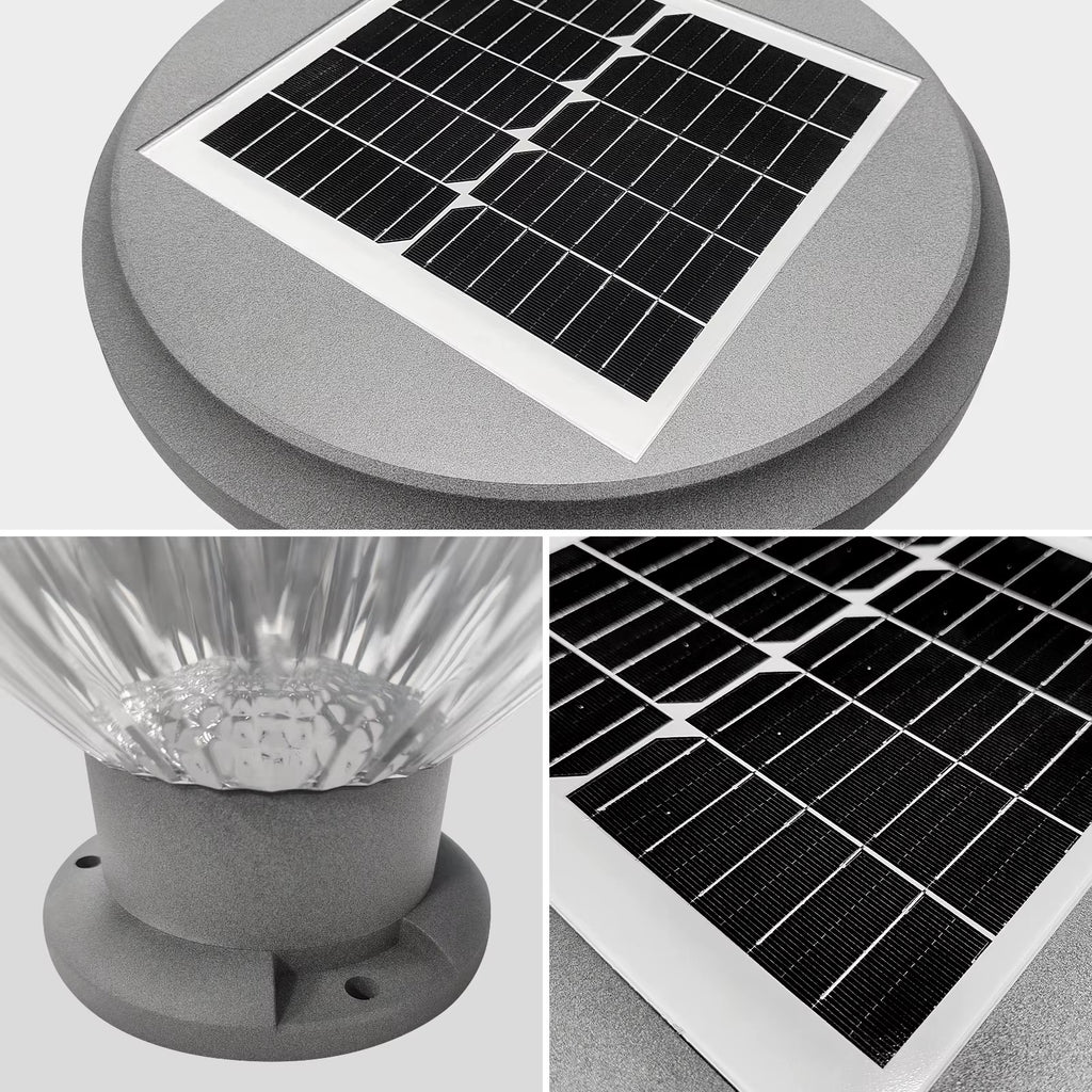 100W Outdoor LED Solar Courtyard Light with Pole | Dimmable 3-Color | IP65 | 2.5m/3m Solar Pillar Light